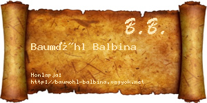 Baumöhl Balbina névjegykártya